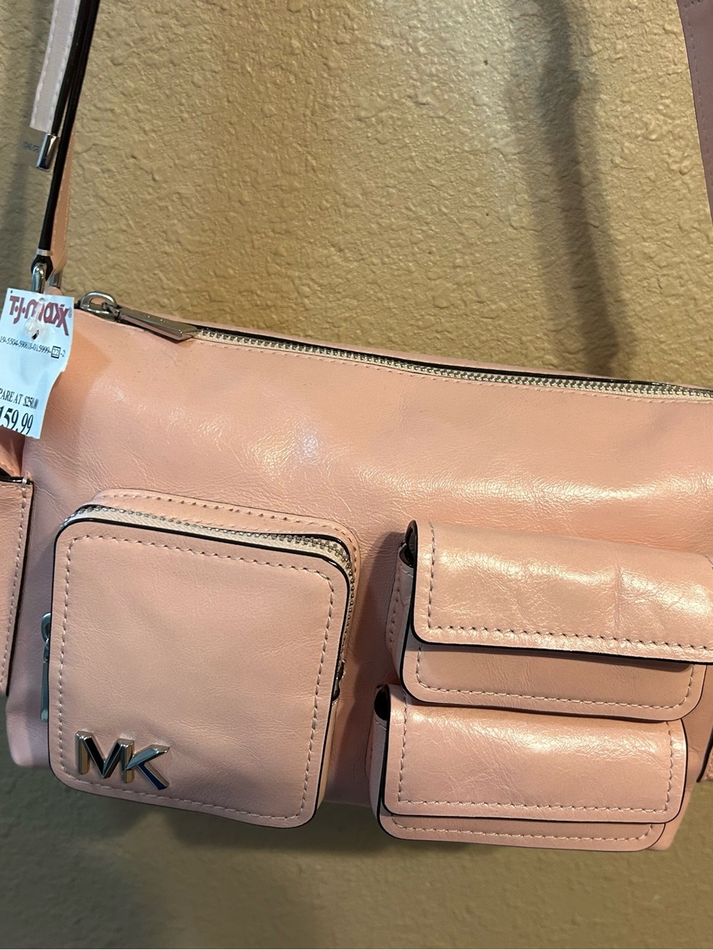 Michael Kors Blush Pink Leather Pocket Shoulder Bag